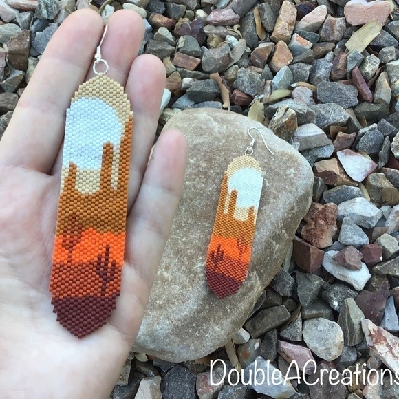 COPY - 🌵Saguaro Desert Bead Earrings, New, Handmade By Me - Picture 7 of 8